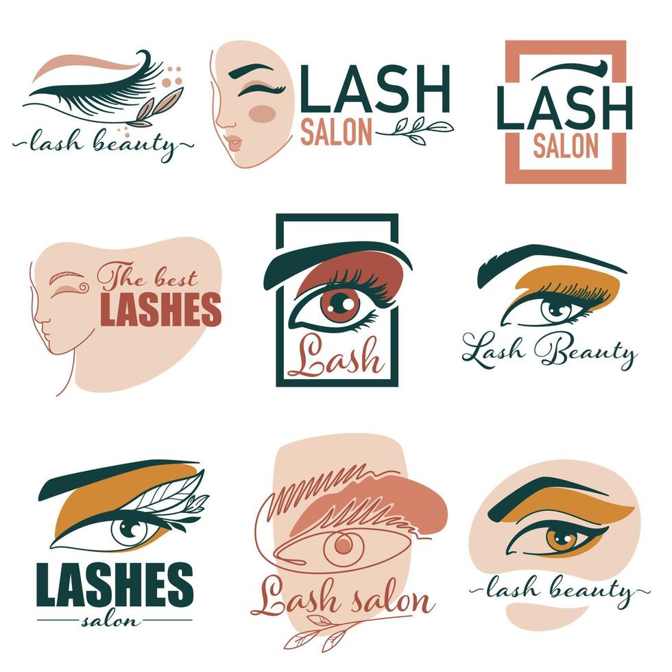 lash studio, salon de beauté pour l'extension des cils vecteur