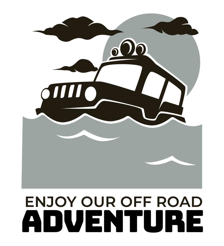 profitez de notre aventure hors route, badge ou emblème vecteur