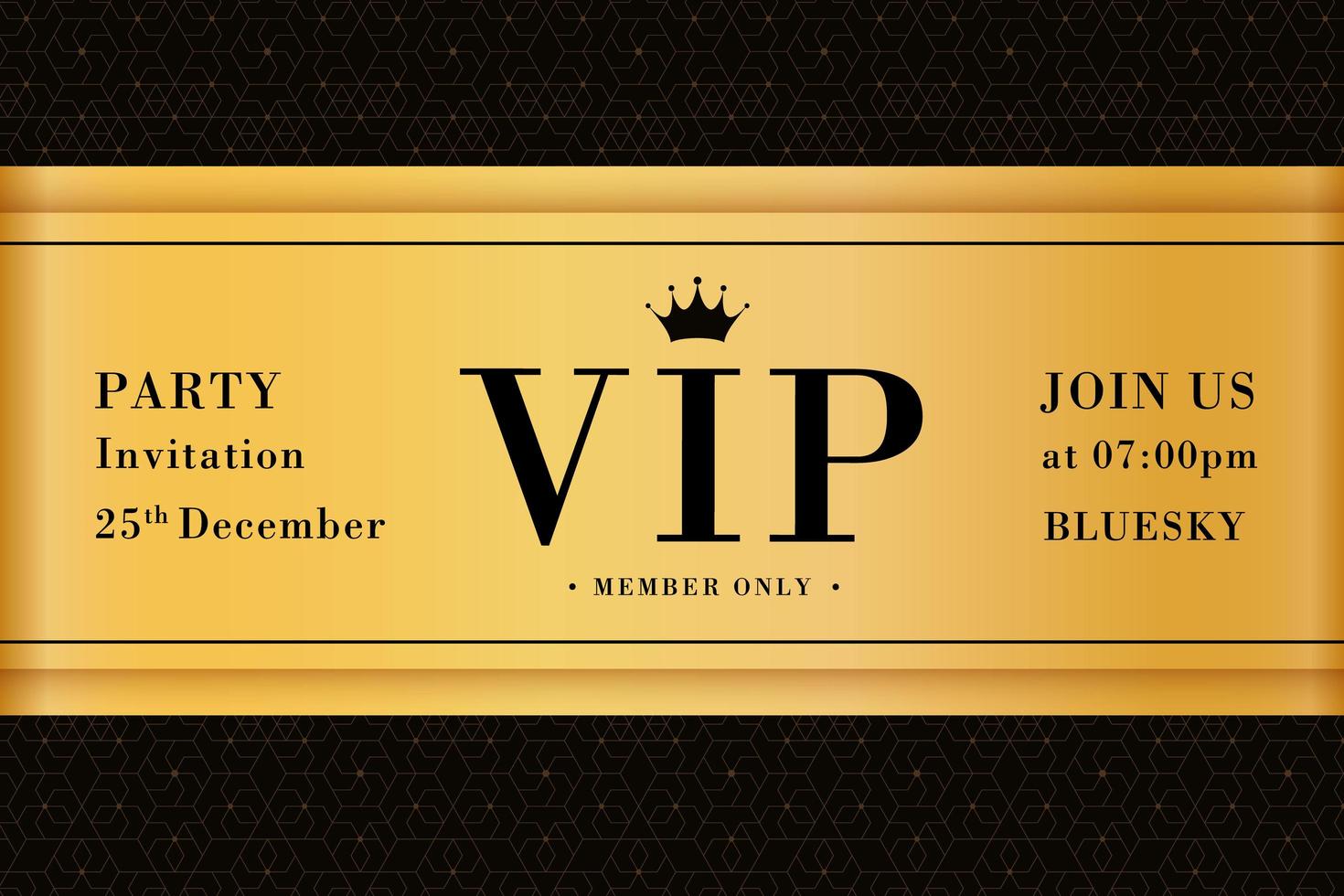 flyer d'affiche de carte d'invitation premium party vip vecteur