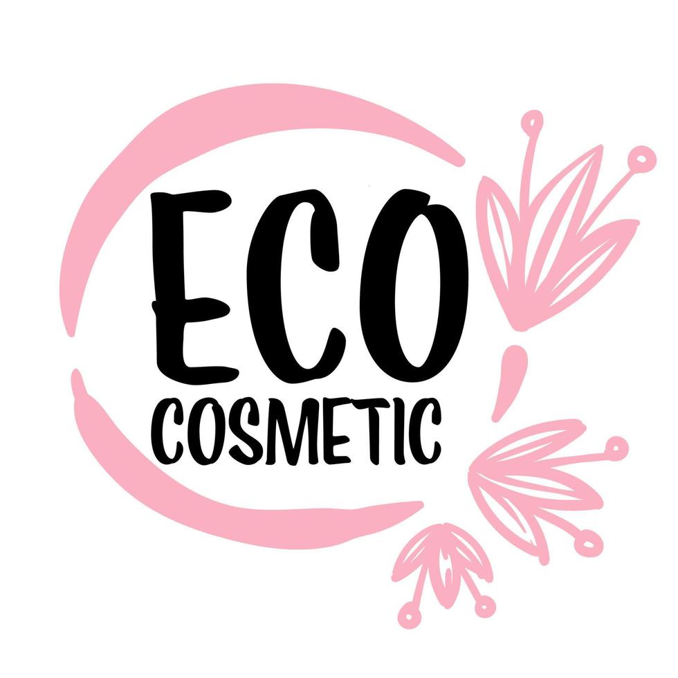 eco label cosmétique, produits écologiques pour les soins de la peau vecteur