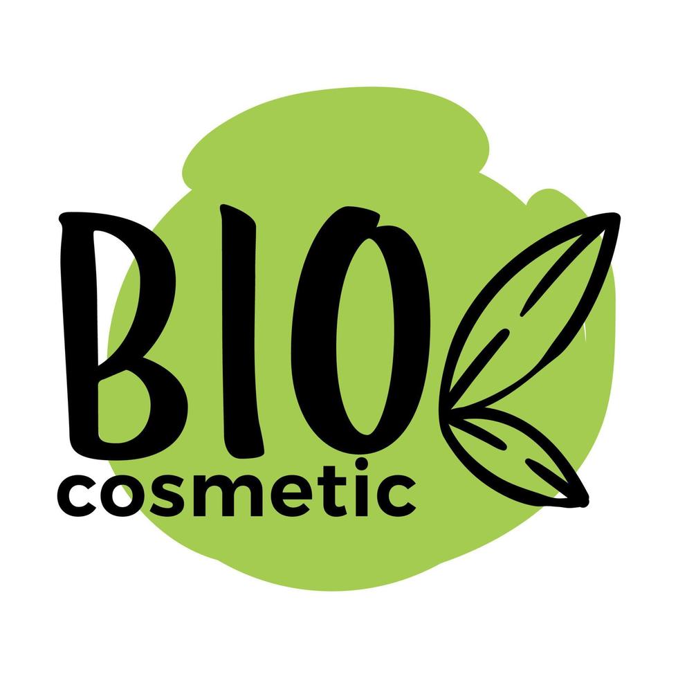 étiquette ou emblème bio cosmétique pour l'emballage du produit vecteur