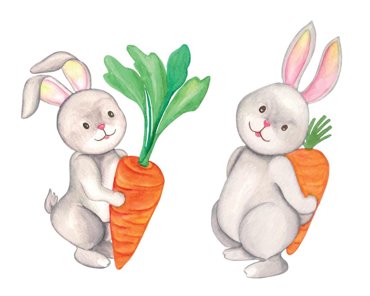 lapin de pâques clipart aquarelle vecteur