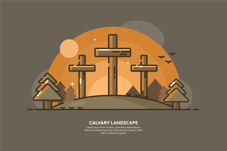 Illustration du paysage calvaire vecteur