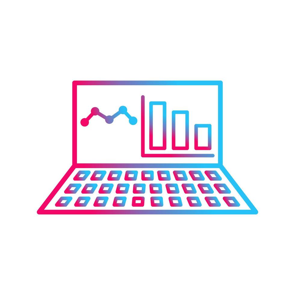 icône de vecteur de statistiques en ligne unique