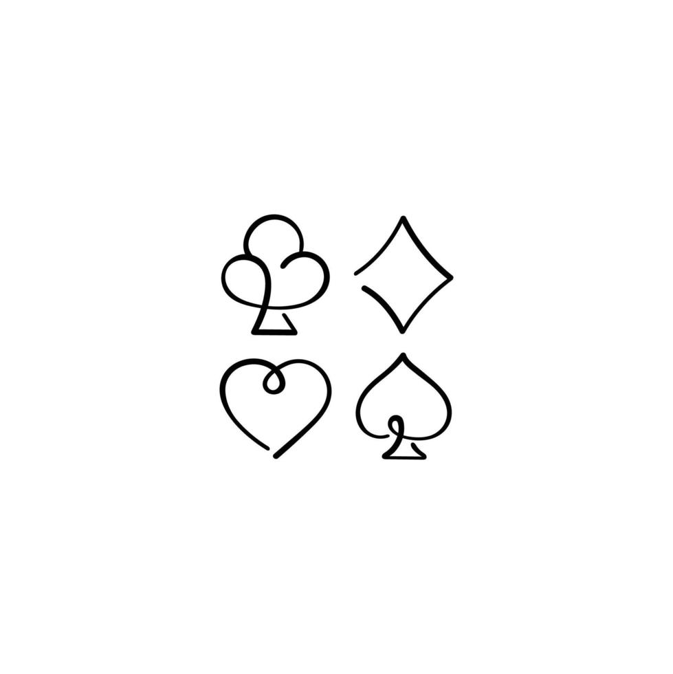 conception d'icône de style ligne de poker vecteur