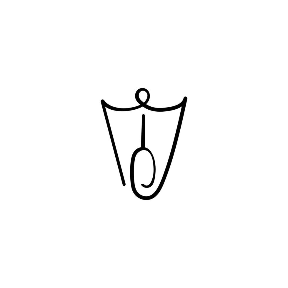 conception d'icône de style de ligne de plongée sous-marine vecteur