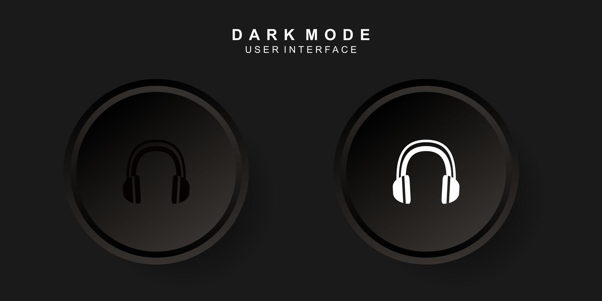 interface utilisateur de casque créative simple dans la conception de neumorphisme. simple moderne et minimaliste. vecteur