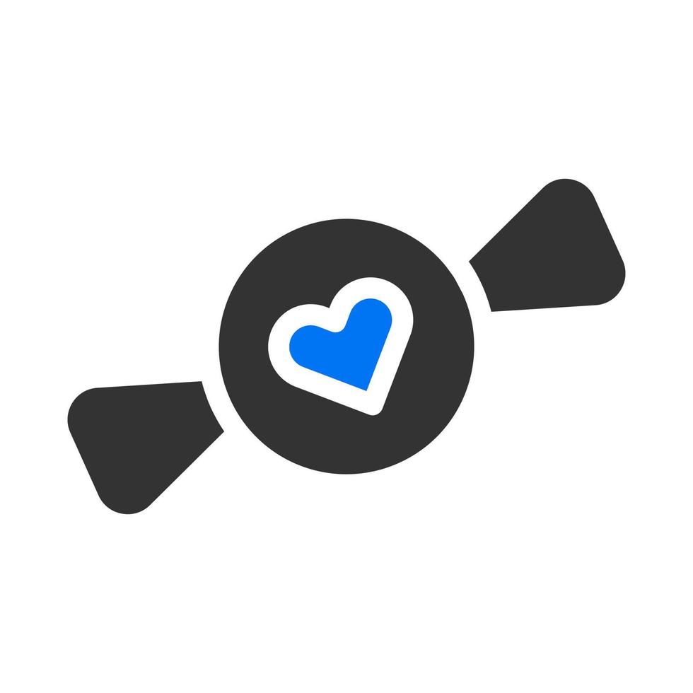 bonbon icône solide bleu gris style valentine illustration vecteur élément et symbole parfait.