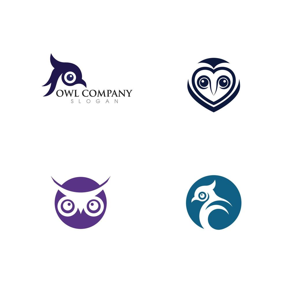 modèle de logo illustration hibou oiseau vecteur