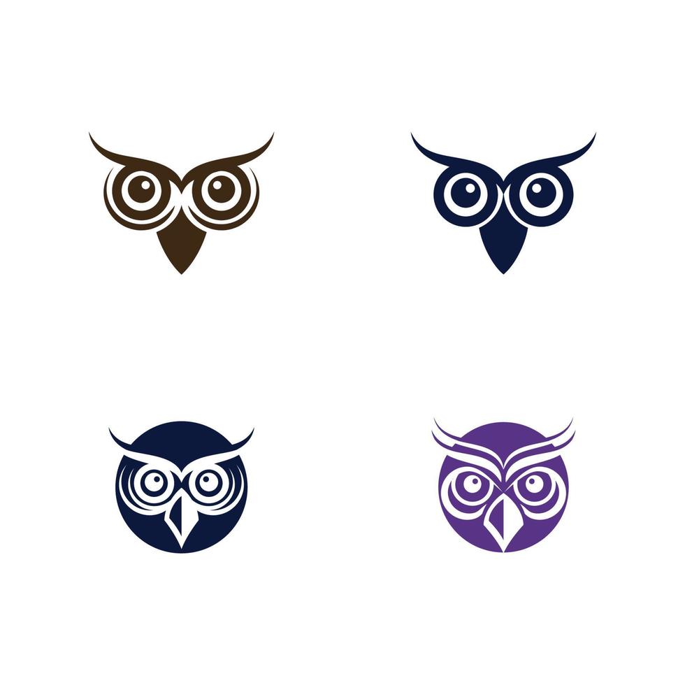 modèle de logo illustration hibou oiseau vecteur