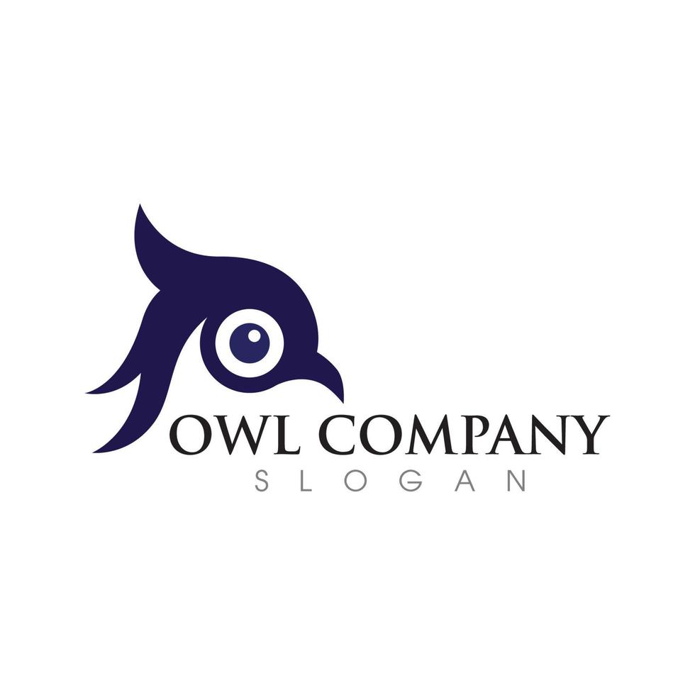 modèle de logo illustration hibou oiseau vecteur