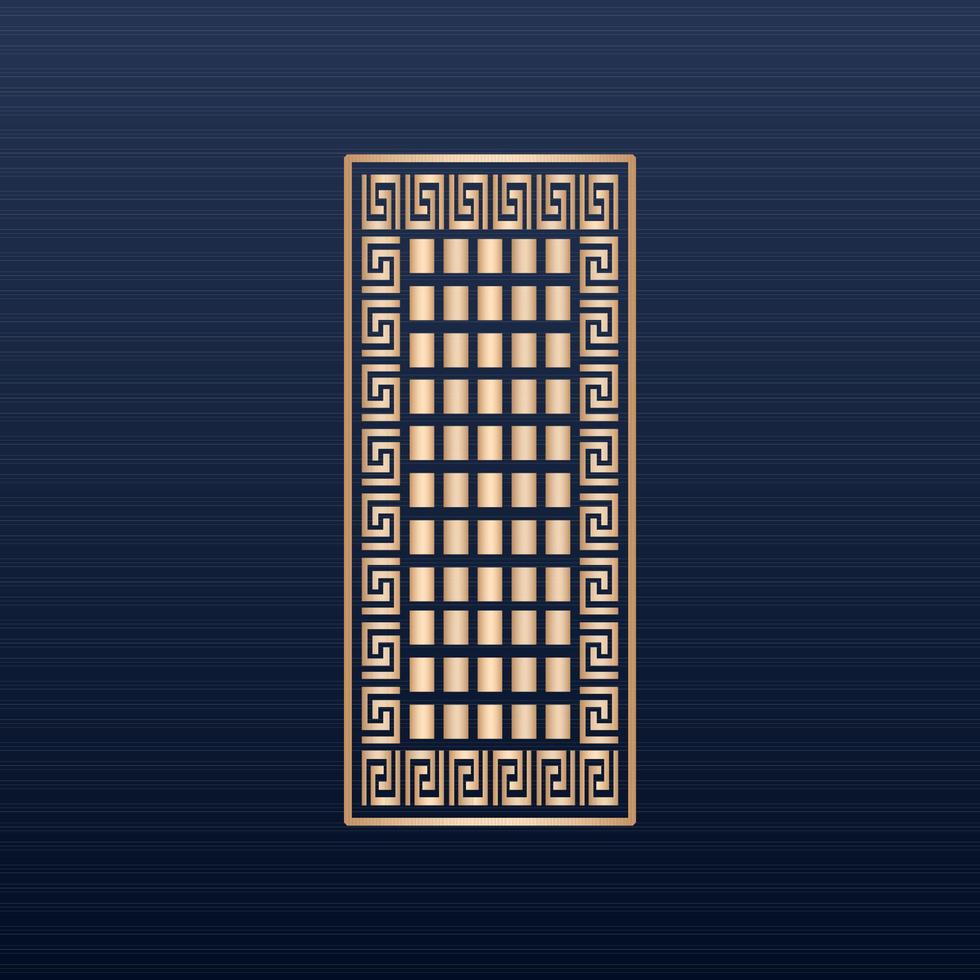 collection d'invitations avec découpe au laser - collection de motifs d'ornement islamique doré - ensemble de panneaux décoratifs carrés découpés au laser. écran chantourné du cabinet. conception en métal, sculpture sur bois - vecteur