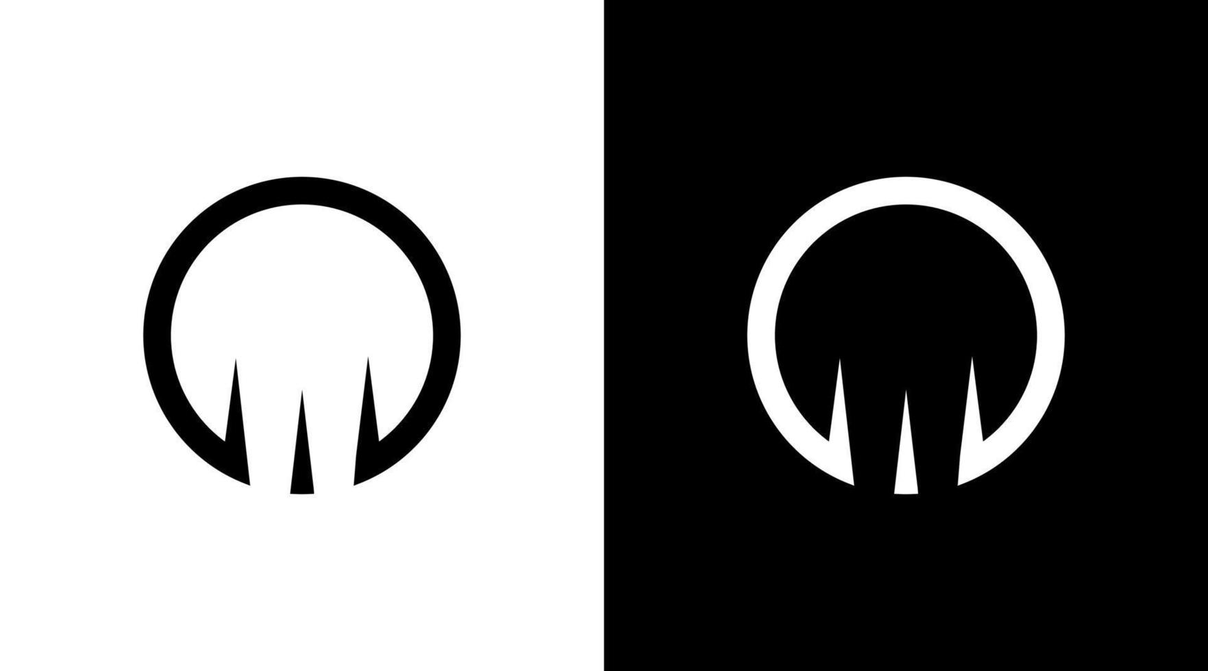 cercle logo monogramme abstrait noir et blanc icône illustration style conceptions modèles vecteur