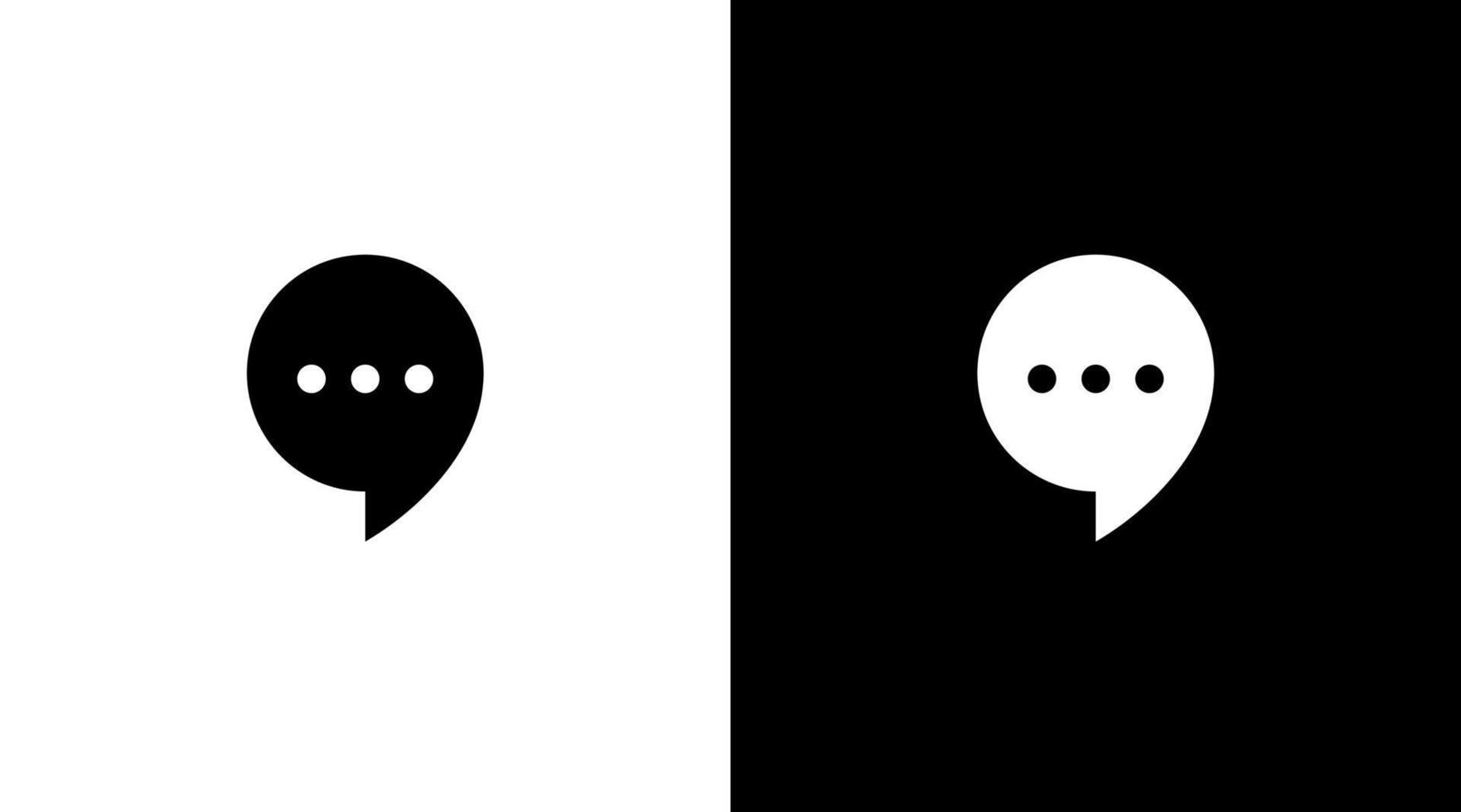 bulle chat logo monogramme application parlante noir et blanc icône illustration style conceptions modèles vecteur