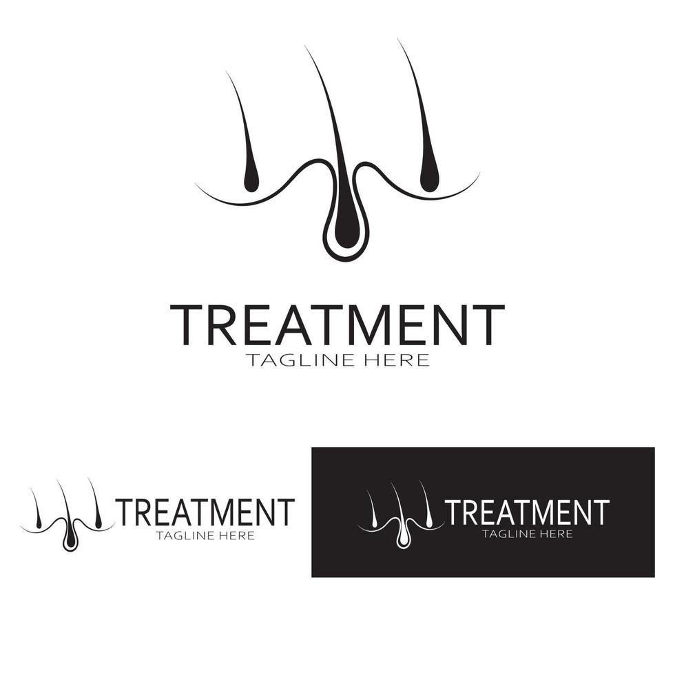 logo de traitement capillaire logo de greffe de cheveux, logo de suppression illustration de conception d'image vectorielle vecteur