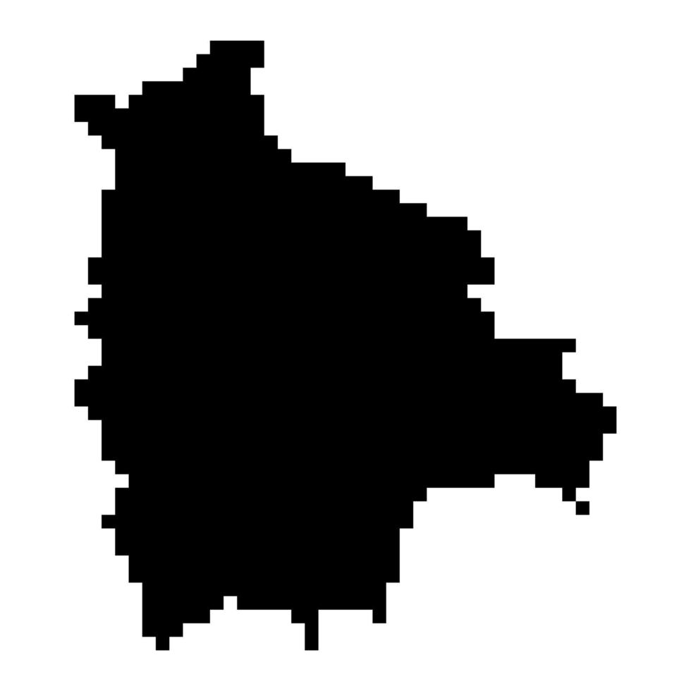 carte en pixels de la bolivie. illustration vectorielle. vecteur