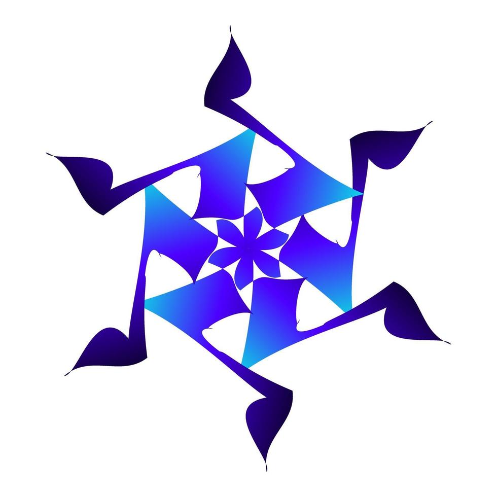 beau symbole d'étoile de neige de couleur bleue vecteur