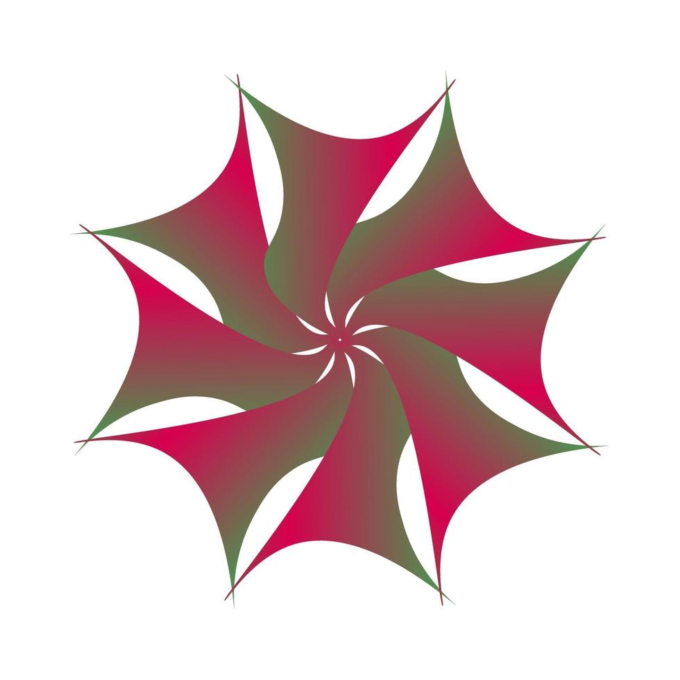 logo de fleur de transition fractale circulaire enveloppé de vert violet vecteur