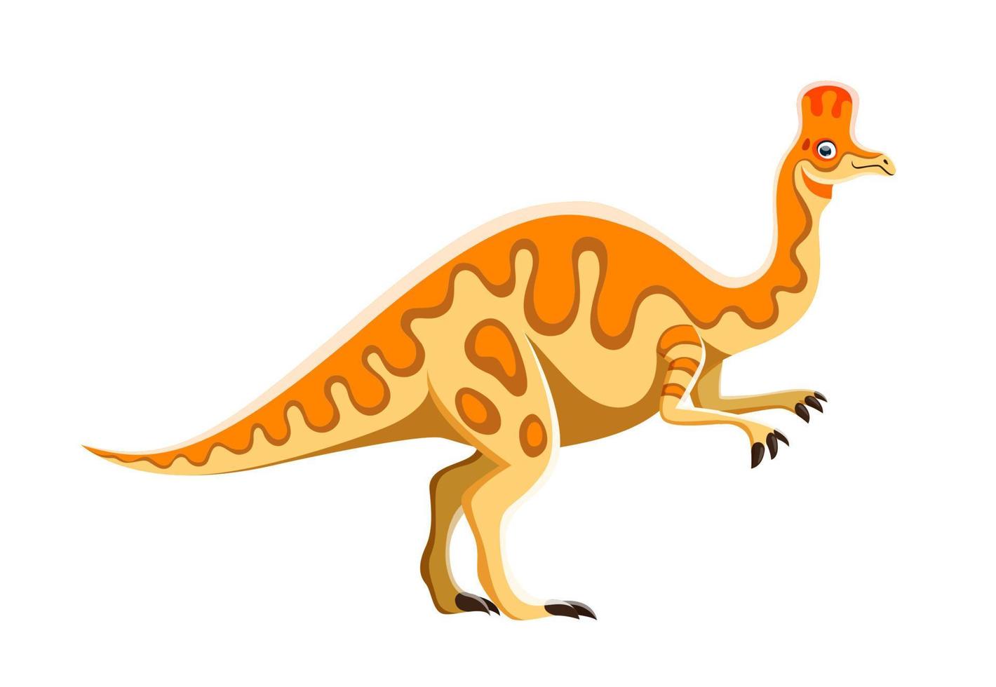 personnage drôle de dessin animé corythosaurus dinosaure vecteur