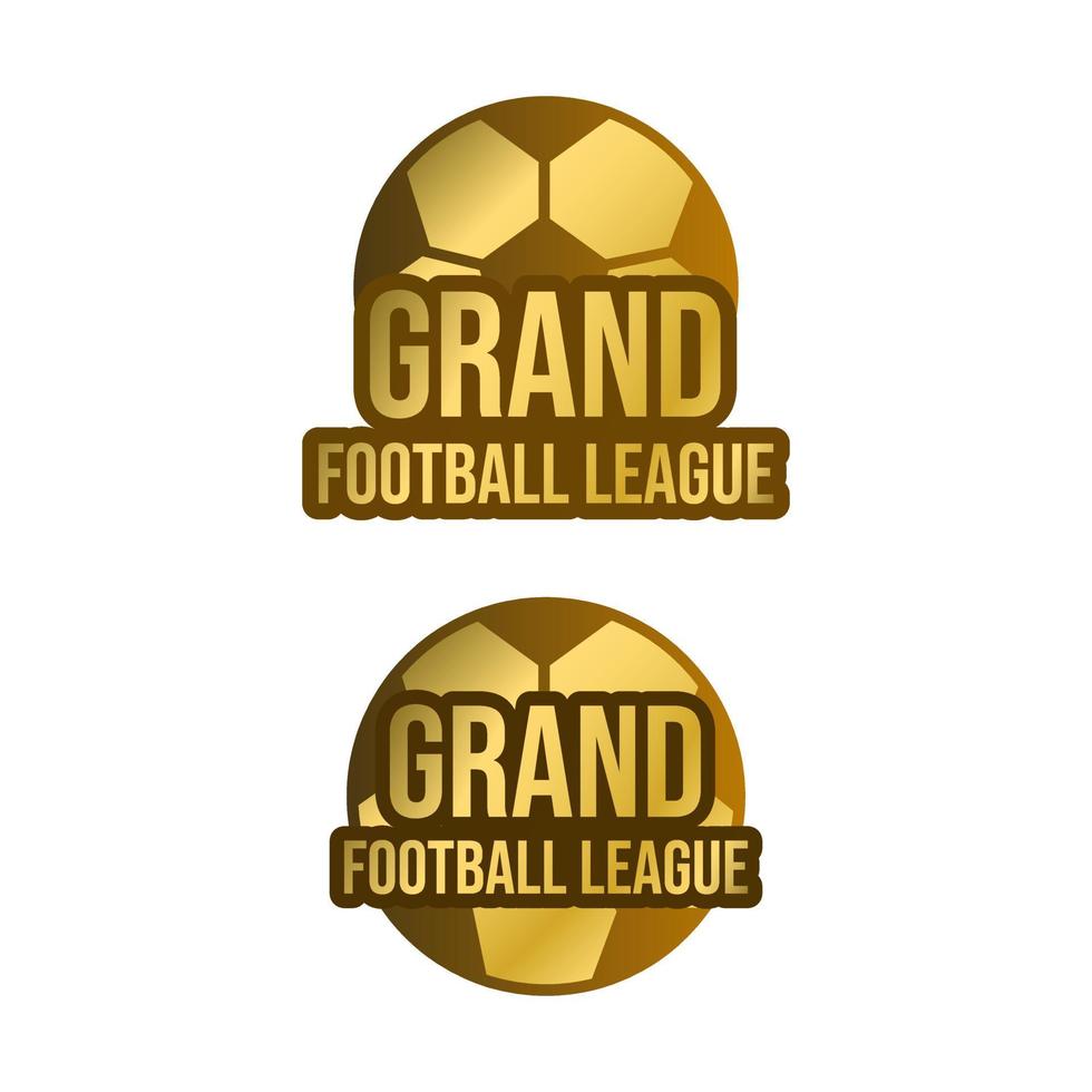 grand football league insigne d'or icône autocollant signe conception vecteur