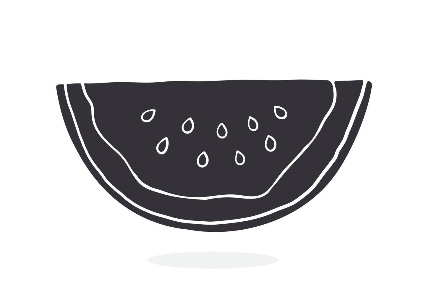 icône silhouette de tranche de pastèque vecteur