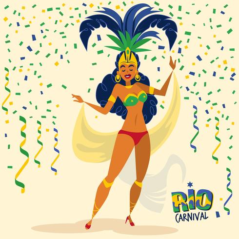 Belle illustration de danseuse de samba vecteur