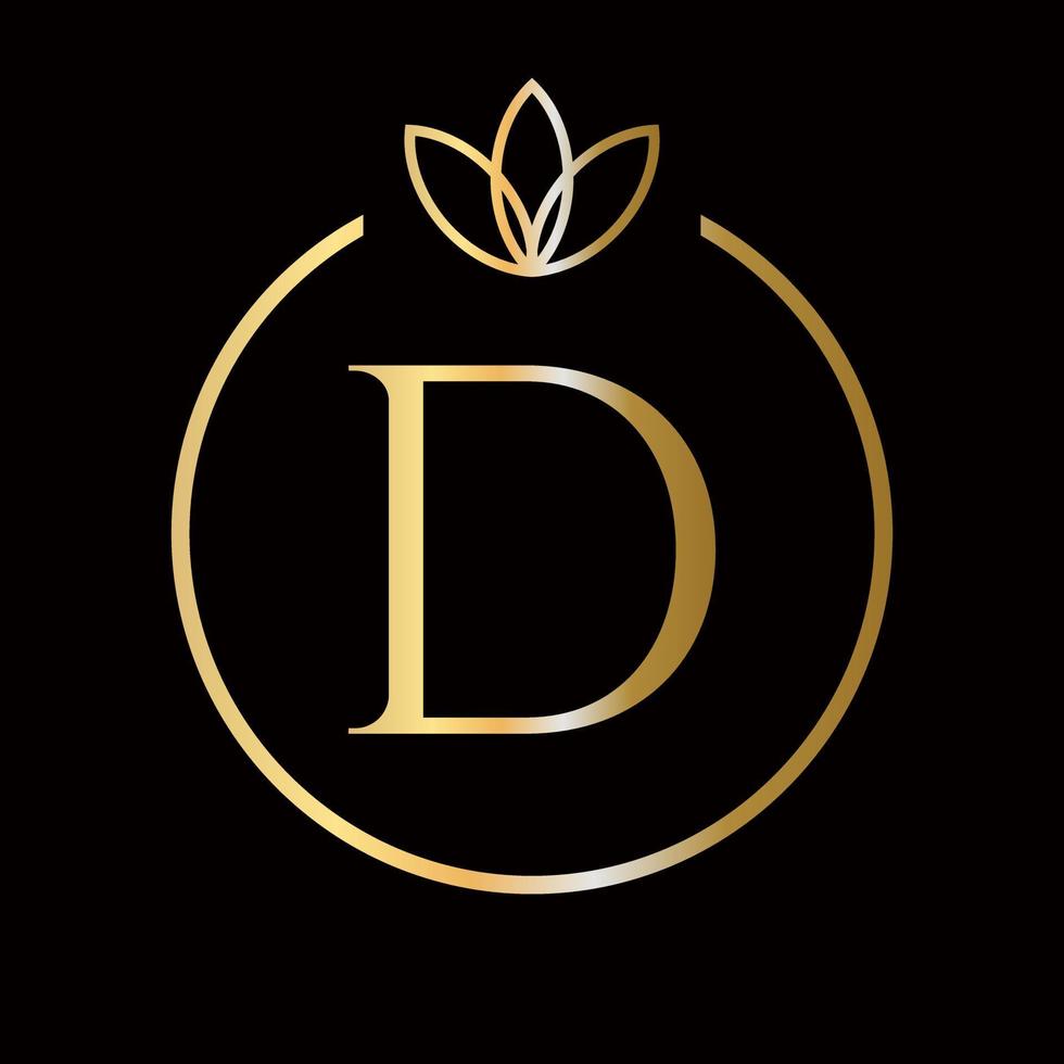 initiale d lettre luxe, beauté, ornement monogramme logo pour mariage, mode, bijoux, boutique, modèle floral et botanique vecteur