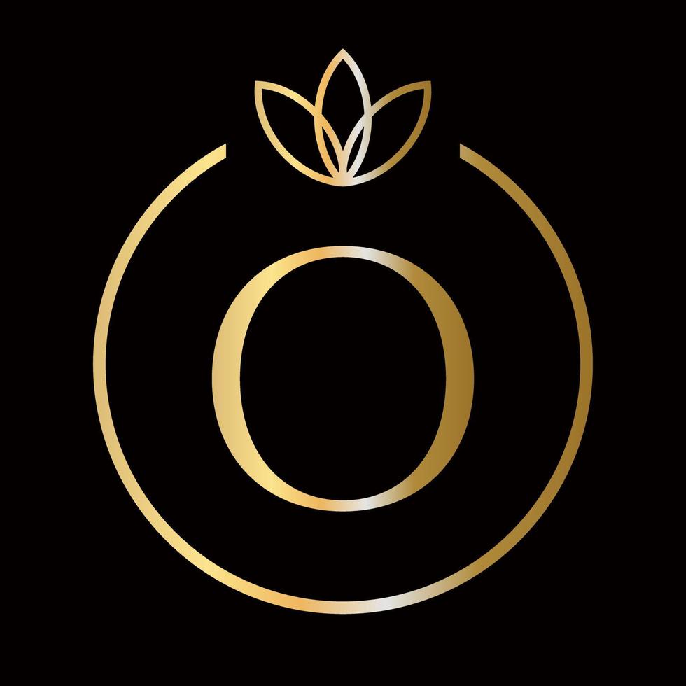 initiale o lettre luxe, beauté, ornement monogramme logo pour mariage, mode, bijoux, boutique, modèle floral et botanique vecteur