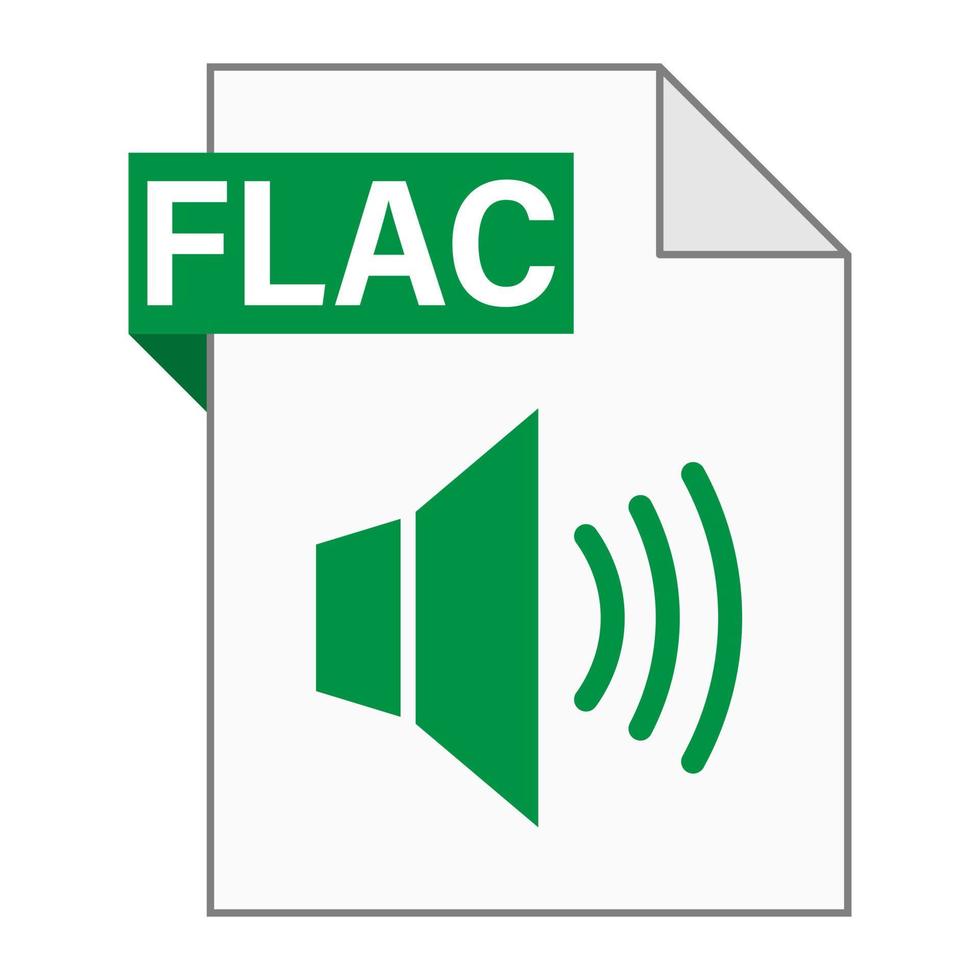 design plat moderne d'icône de fichier flac pour le web vecteur