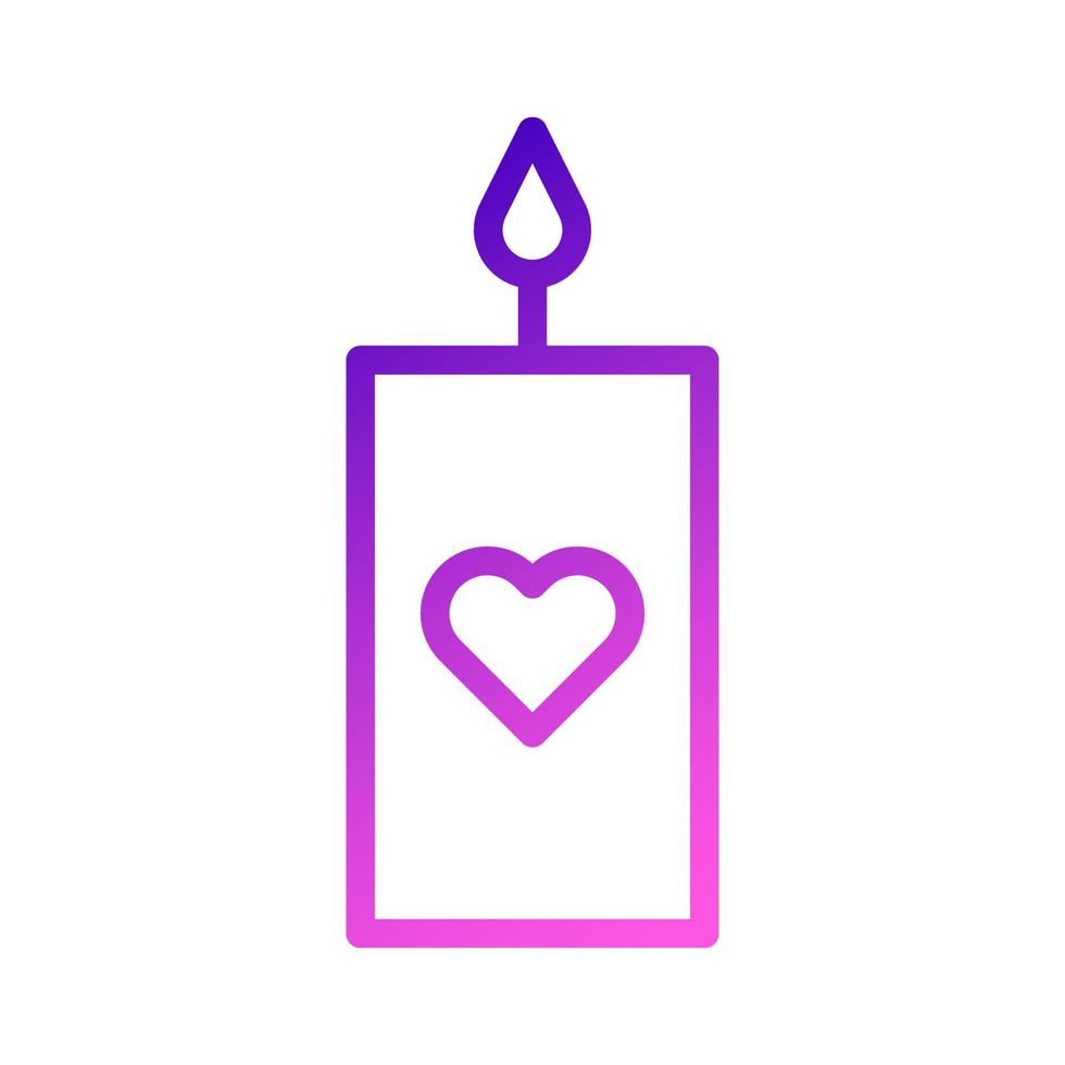 bougie icône dégradé violet rose style saint valentin illustration vecteur élément et symbole parfait.