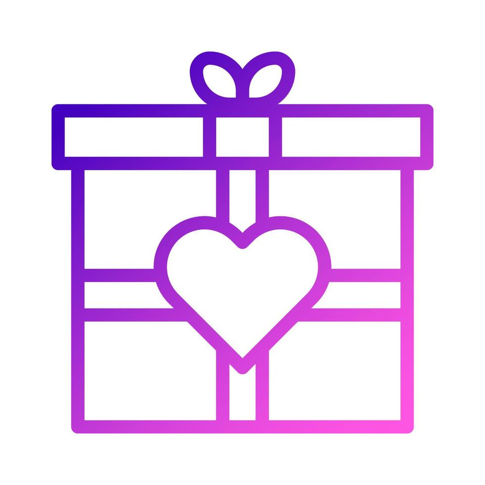cadeau icône dégradé violet rose style saint valentin illustration vecteur élément et symbole parfait.