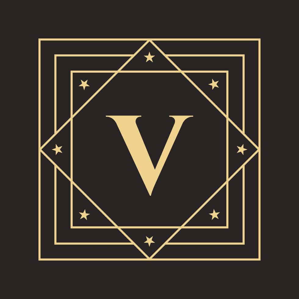 logo créatif lettre v avec concept de luxe élégant et stylé. modèle de logo de luxe initial vecteur