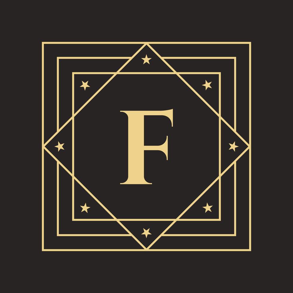 logo créatif lettre f avec concept de luxe élégant et stylé. modèle de logo de luxe initial vecteur
