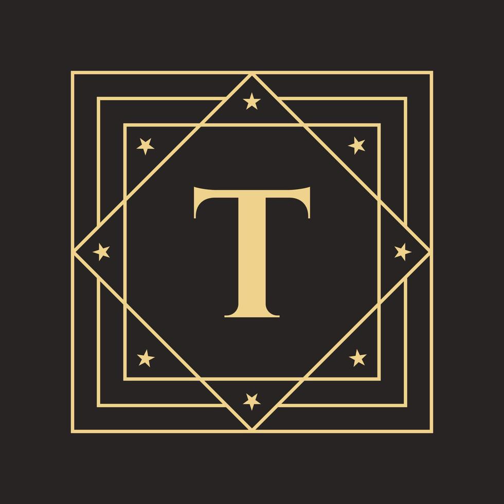 logo créatif lettre t avec concept de luxe élégant et stylé. modèle de logo de luxe initial vecteur