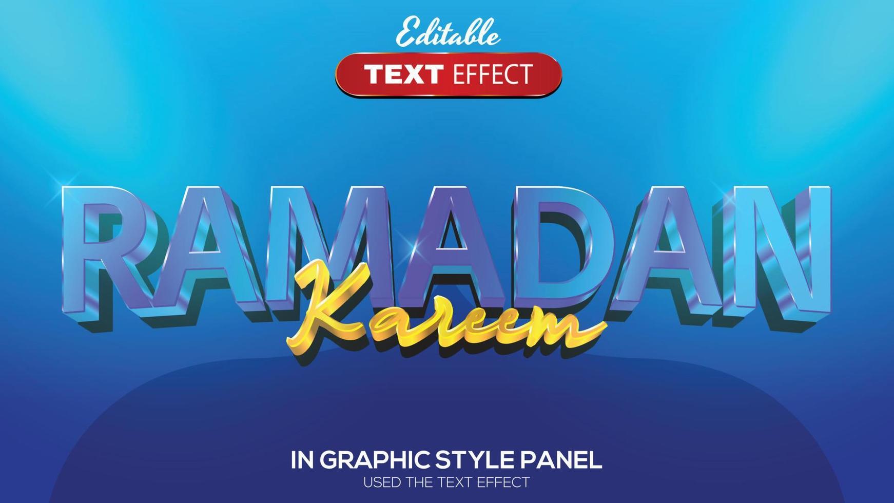 thème du ramadan à effet de texte modifiable 3d vecteur