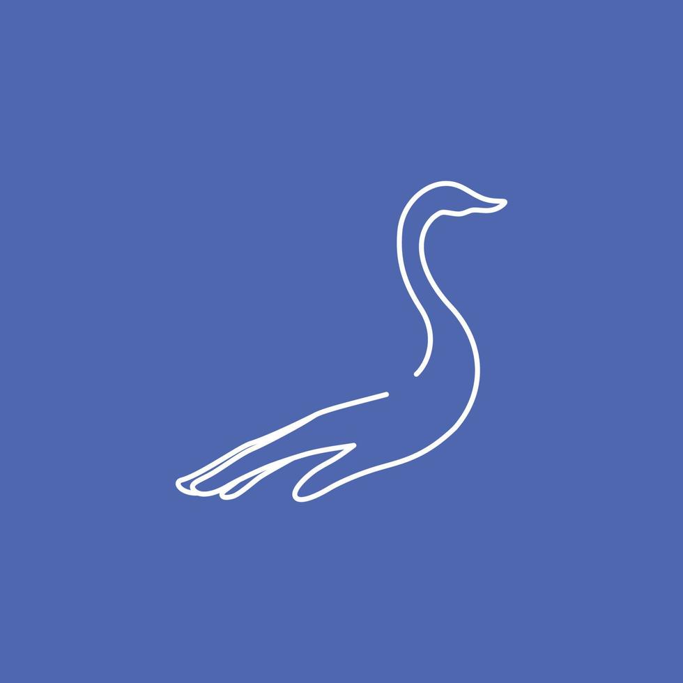 coeur toucher avec animal volaille cygne minimal logo design vecteur icône illustration modèle