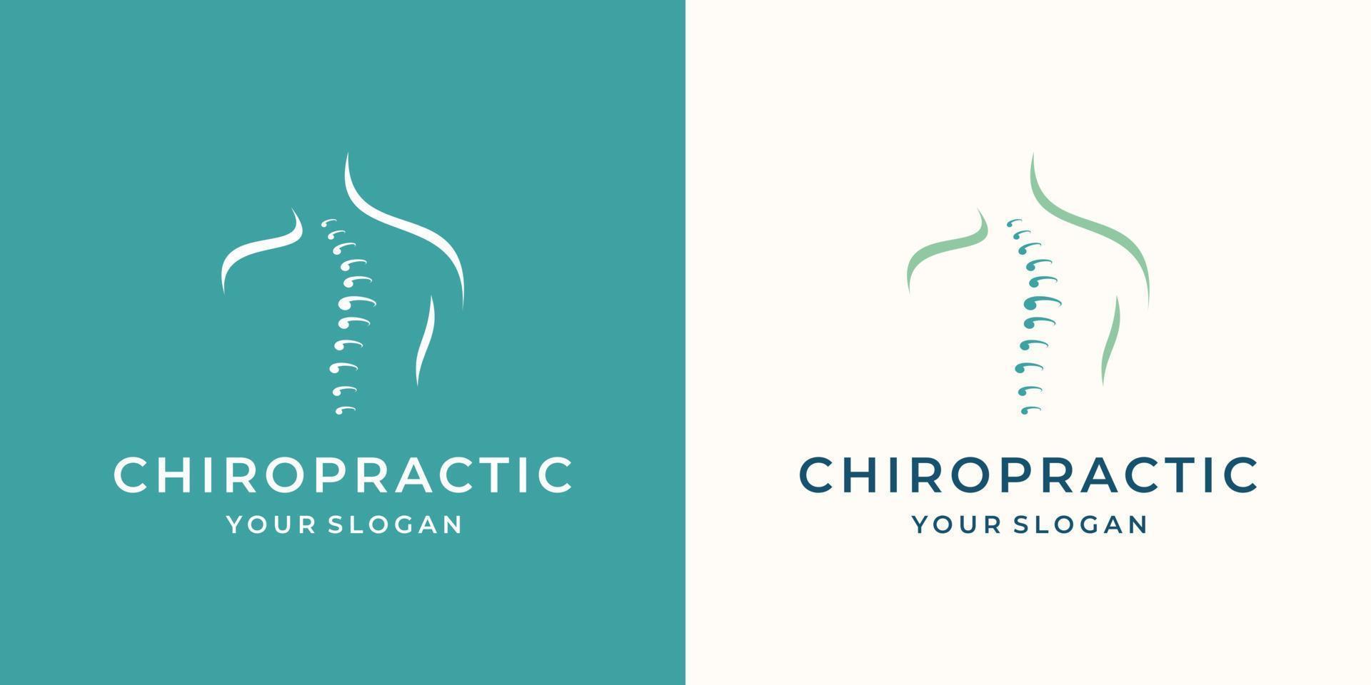 modèle de conception de logo de concept chiropratique créatif. vecteur