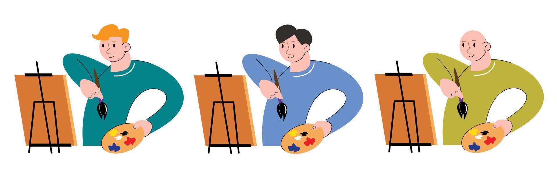 personnes de caractère peinture illustration vectorielle vecteur