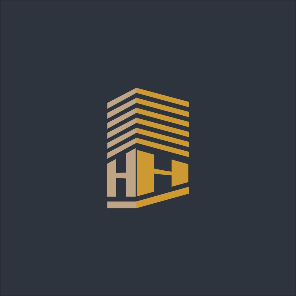 hh monogramme initial idées de logo immobilier vecteur