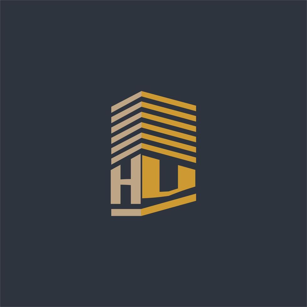 idées de logo immobilier monogramme initial hv vecteur