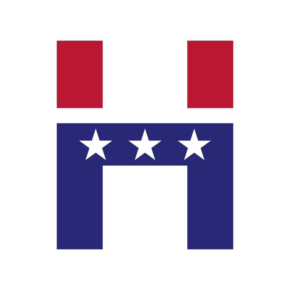 lettre initiale h logo américain pour l'identité d'entreprise, d'entreprise et d'entreprise. logo américain américain vecteur