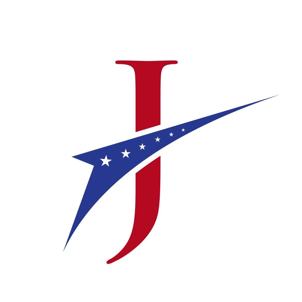 lettre initiale j logo américain pour l'identité d'entreprise, d'entreprise et d'entreprise. logo américain américain vecteur