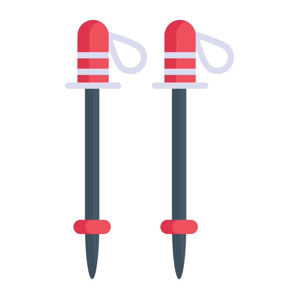 icône vectorielle de bâtons de ski dans un style moderne, bâtons de randonnée vecteur