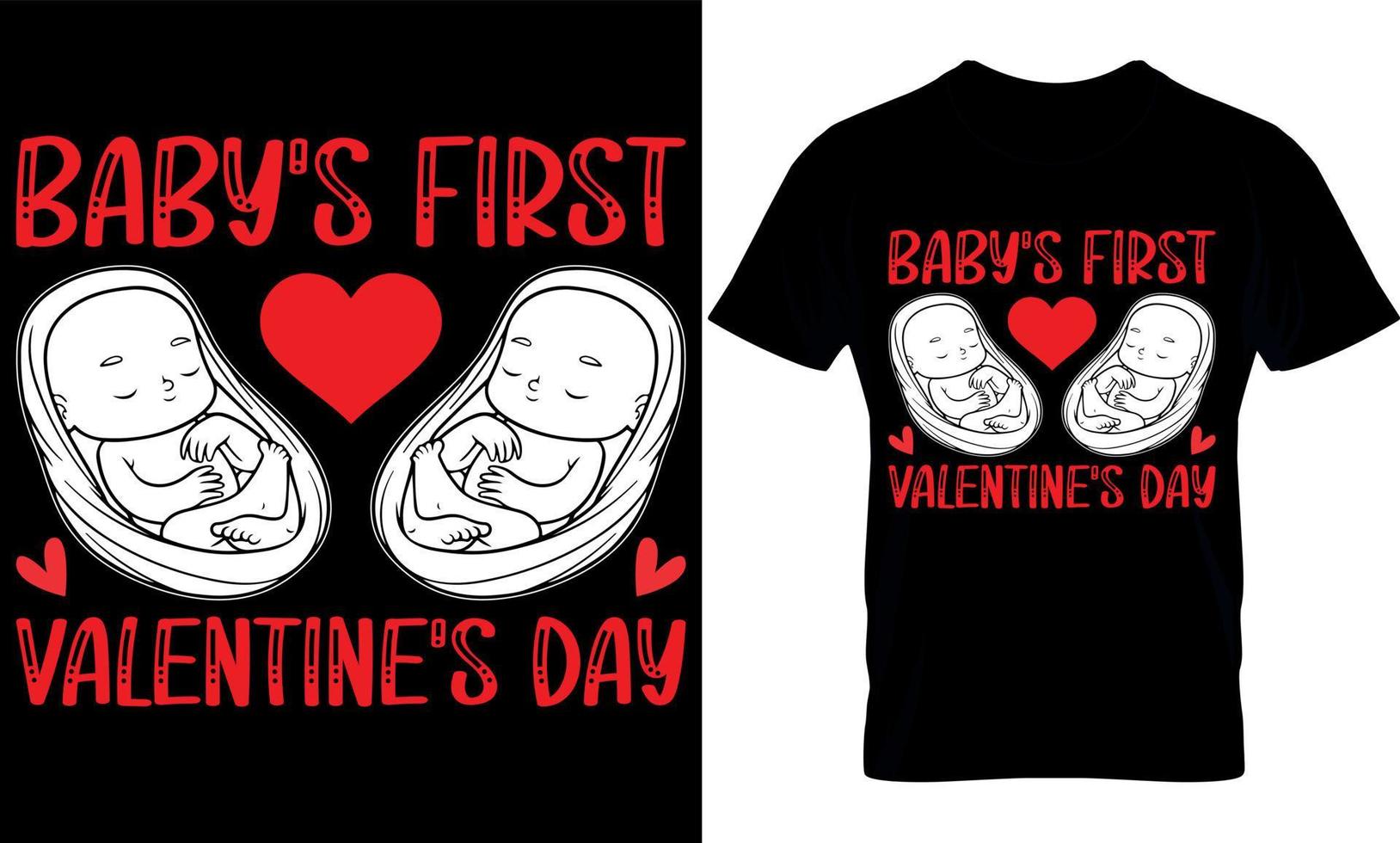 la première Saint-Valentin de bébé. modèle de conception de t-shirt de la saint-valentin. vecteur