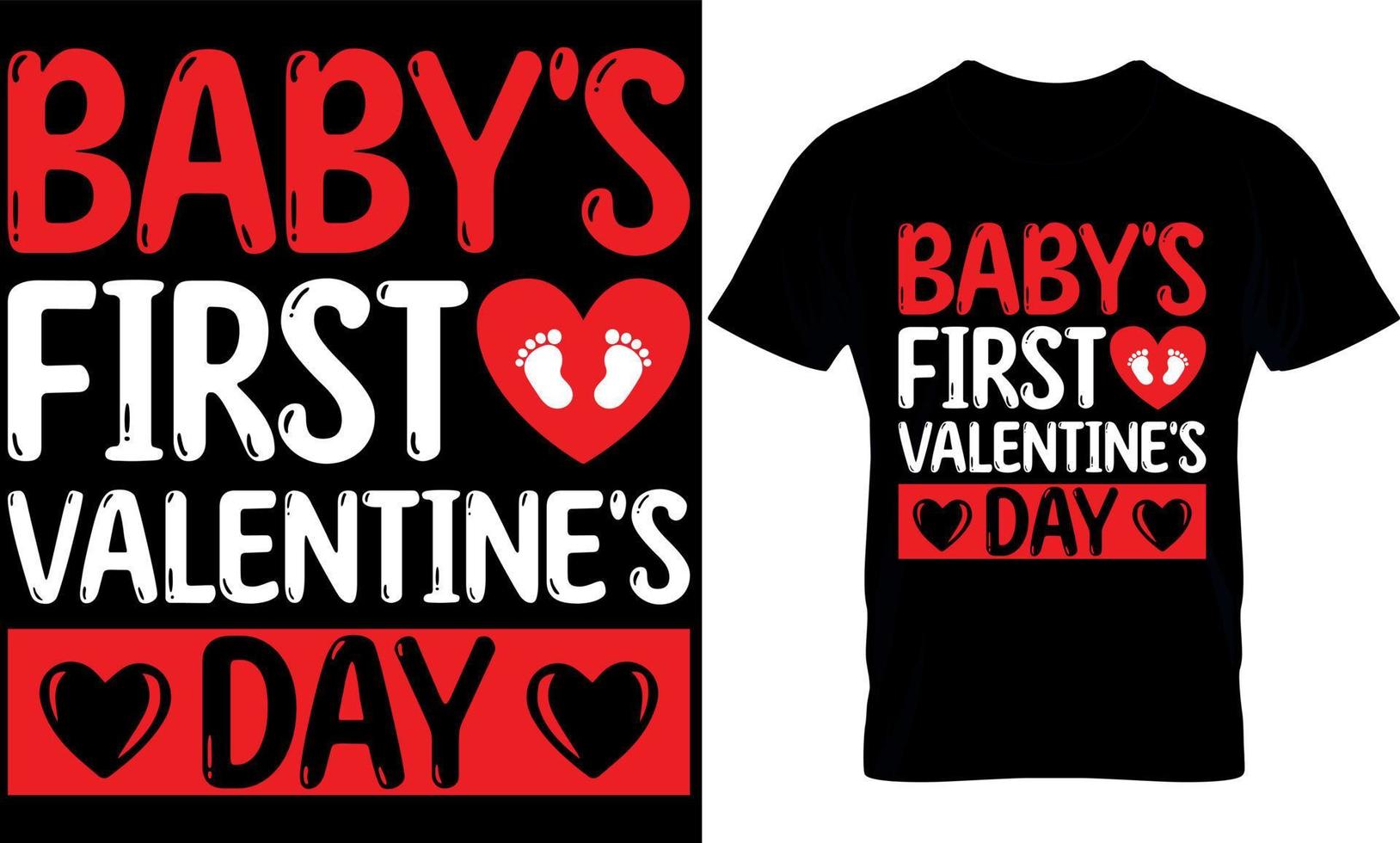 la première Saint-Valentin de bébé. modèle de conception de t-shirt de la saint-valentin. vecteur