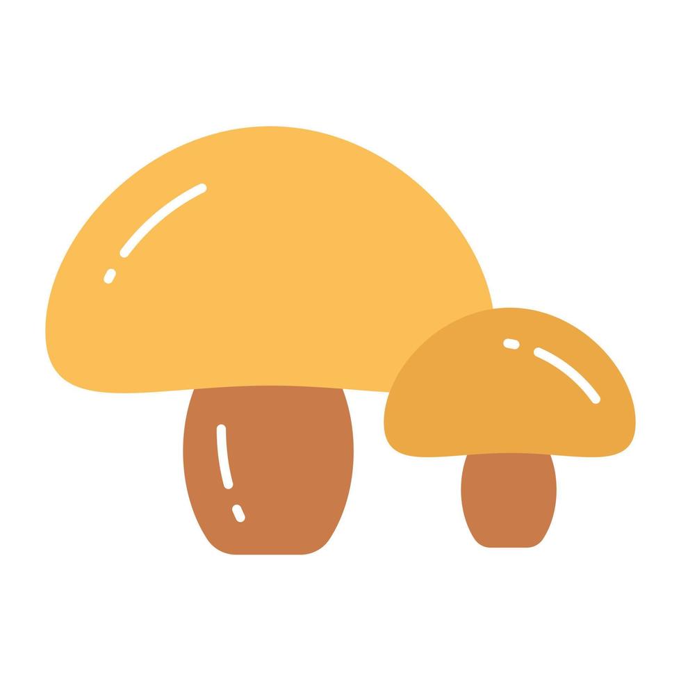 icône de vecteur de champignon dans un style branché, ingrédient alimentaire