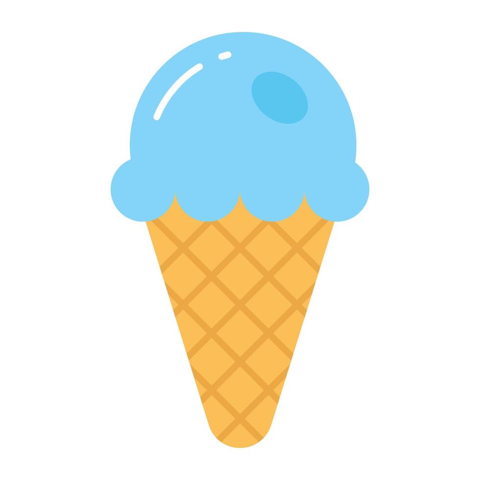 icône de vecteur de crème glacée de cône, aliment surgelé