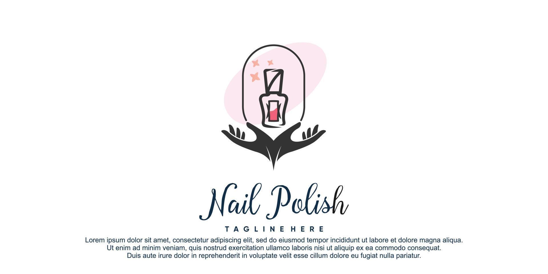 logo de vernis à ongles avec illustration vectorielle d'icône d'élément unique de conception créative vecteur