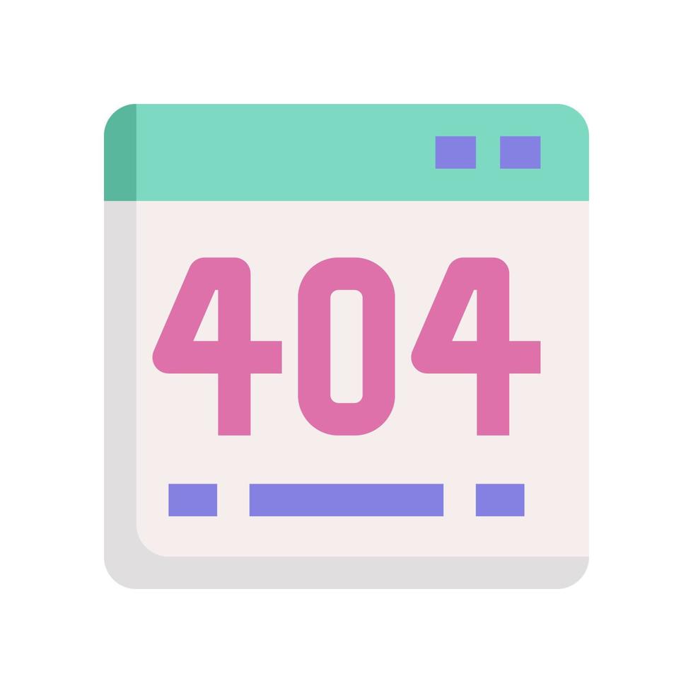 Icône d'erreur 404 pour votre site Web, mobile, présentation et conception de logo. vecteur