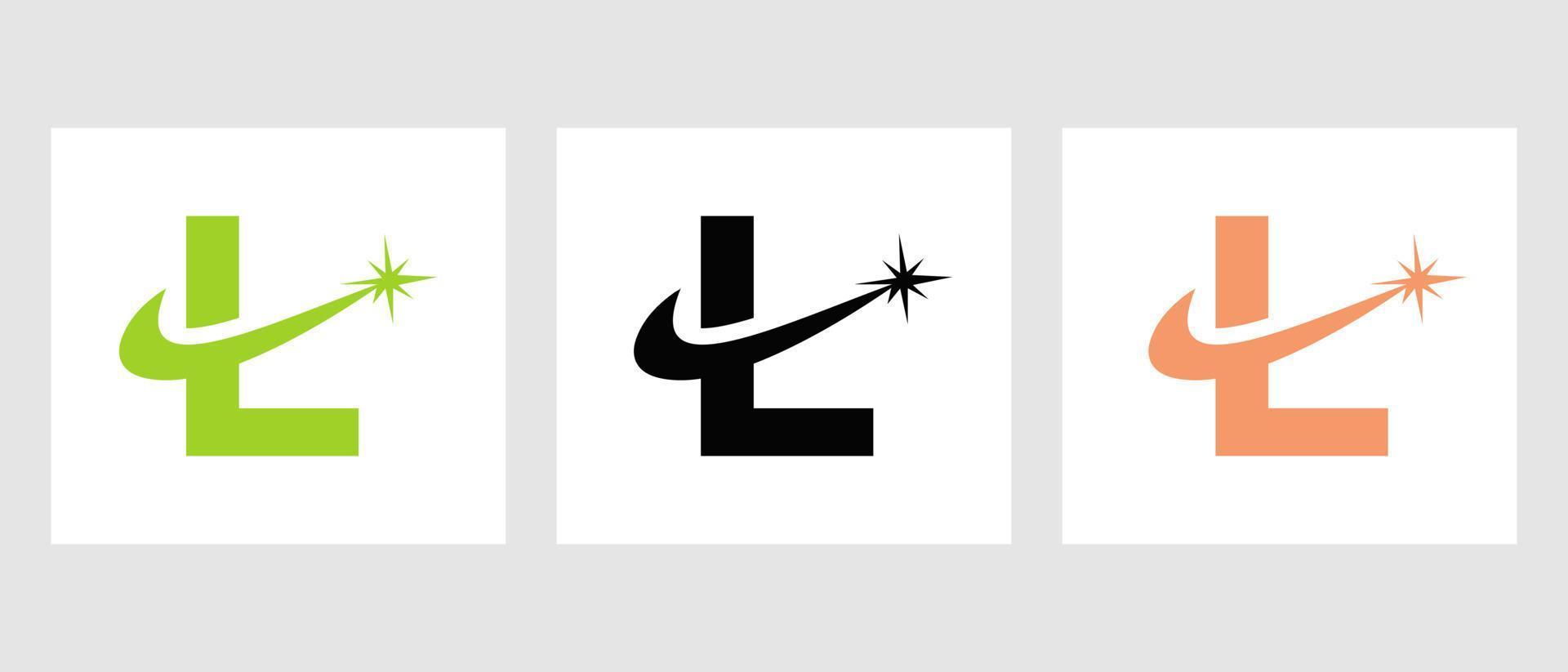 modèle de vecteur de conception de logo lettre l étincelle